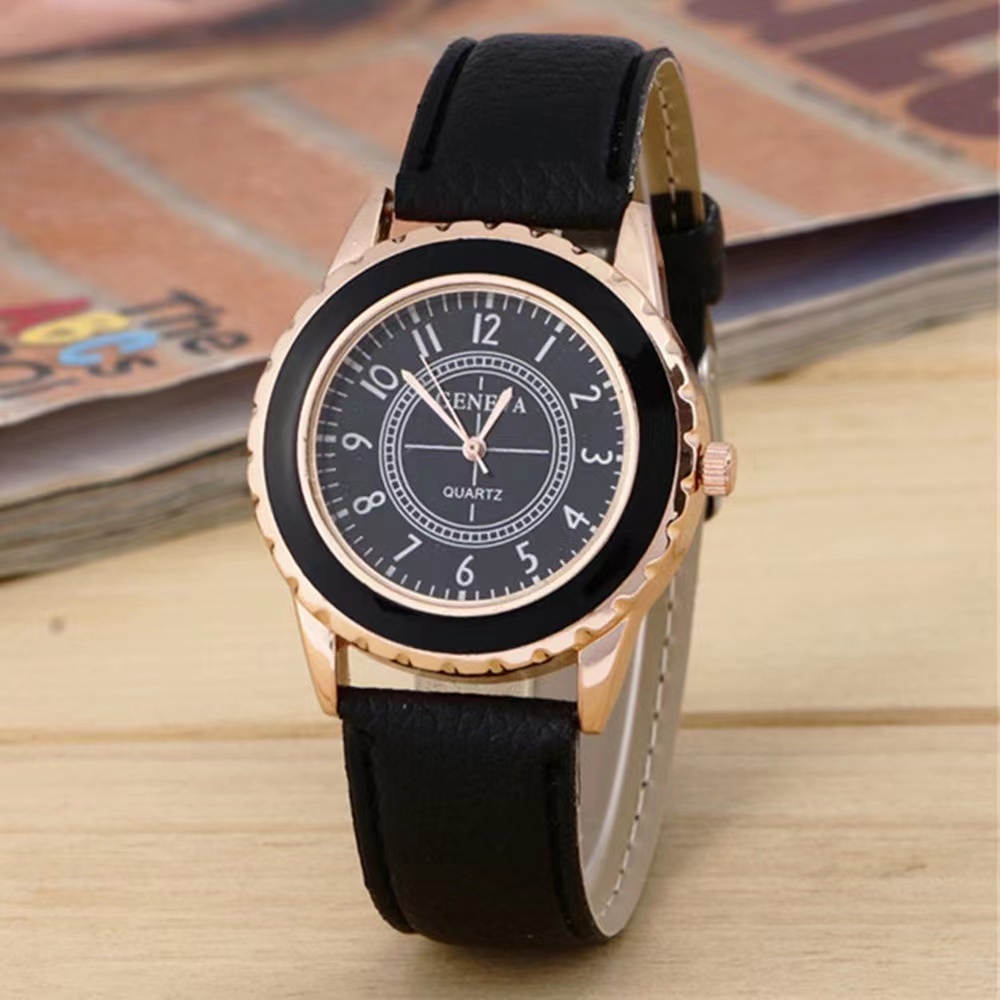 Jam Tangan Strap Kulit Quartz Romawi  Gaya Korea Untuk Wanita Import Fashion Watches-1