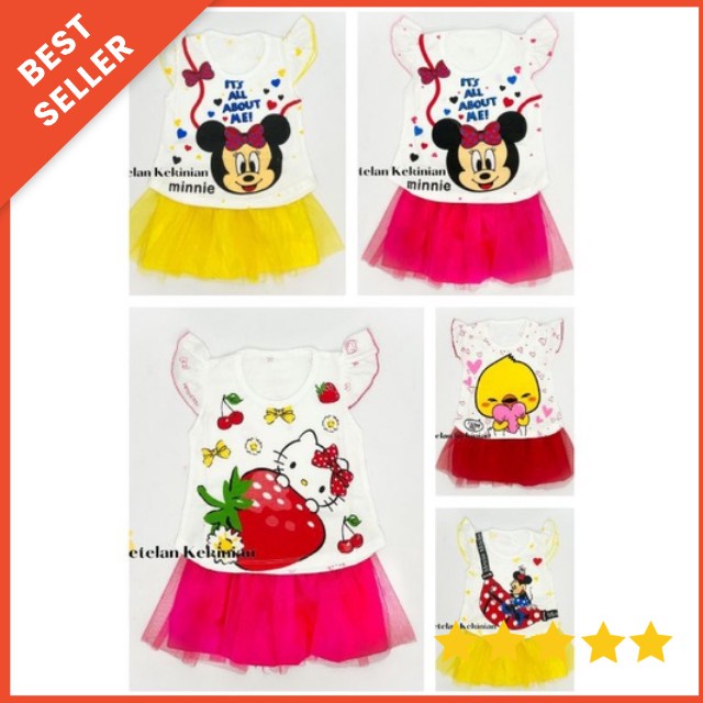 [0-18M] Setelan Rok tutu gotik fashion anak bayi perempuan Tutu MINNIE MOUSE GLAMOUR / hampers gift baby girl / setelan rok tutu bayi premium megar