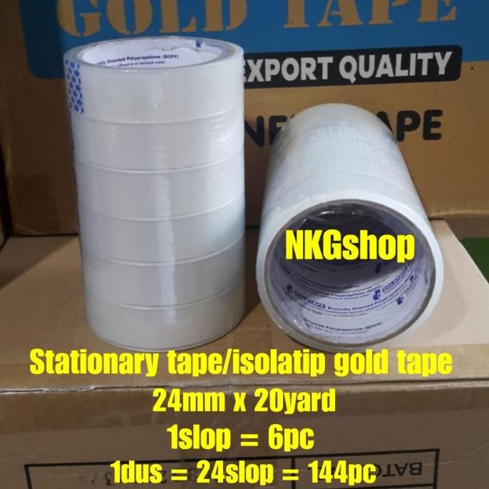 

[ varostore90 ] Stationary tape/Isolatip Gold tape 1inch 24mmx20yard(min 1dus = 144pc)