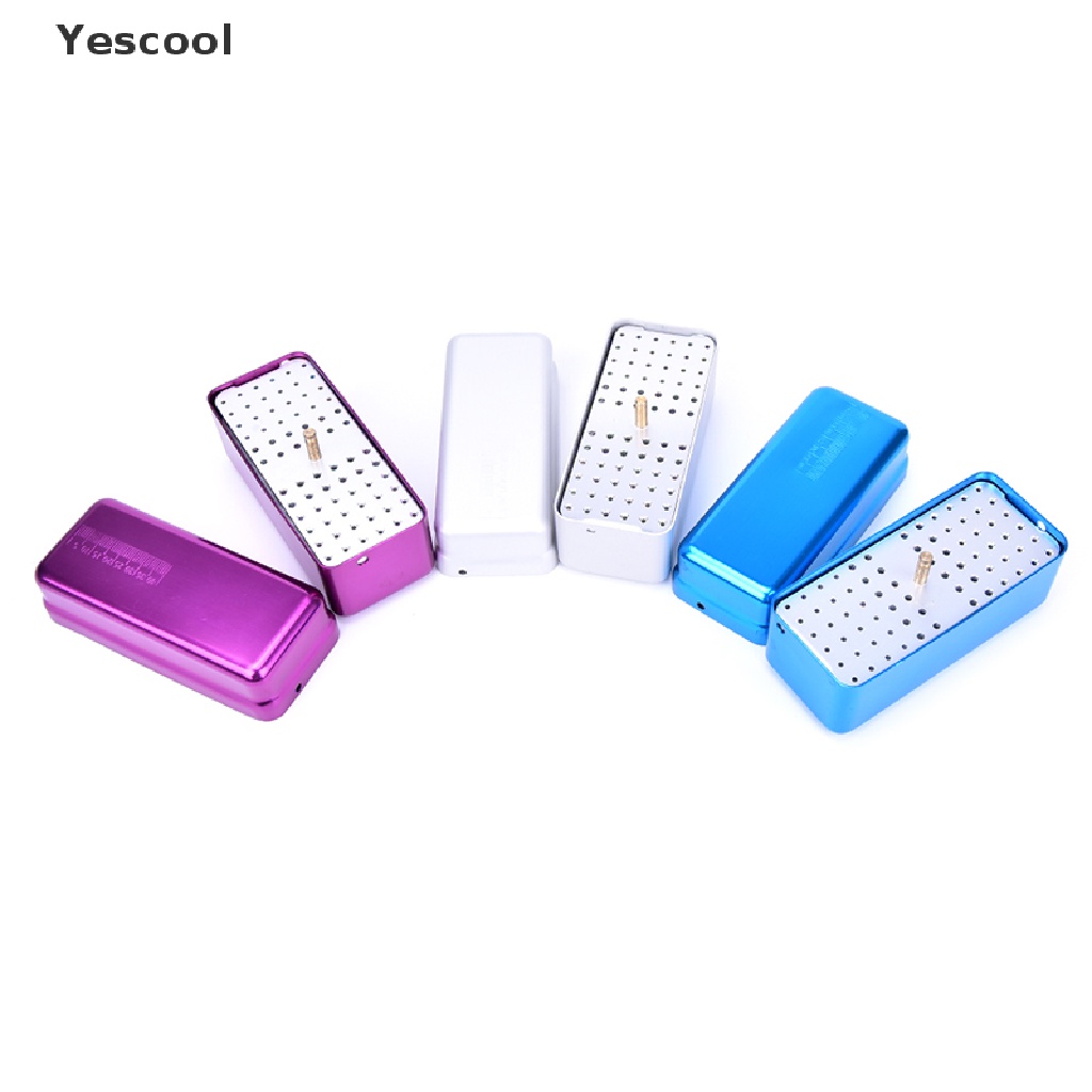 Yescool 1 Pc Kotak Sterilisasi 72 Lubang Bahan Aluminum Untuk File