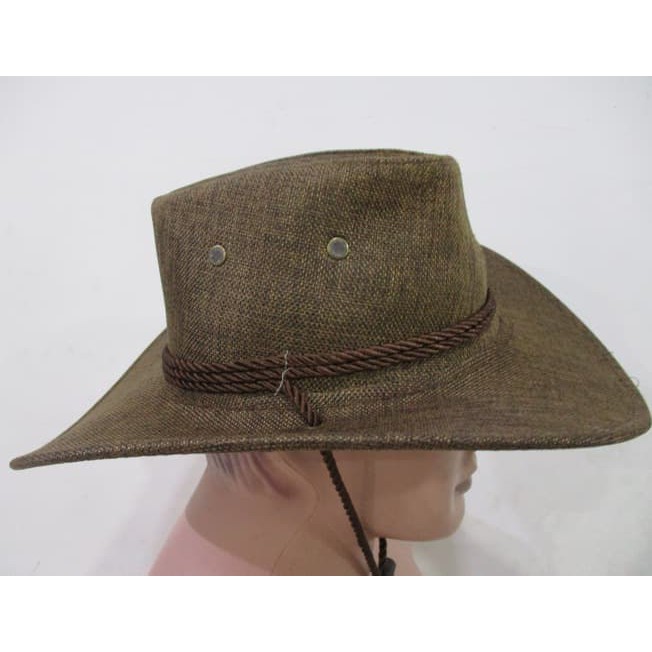 Topi Cowboy Amerika Laken Kanvas TALI Remaja Dewasa **