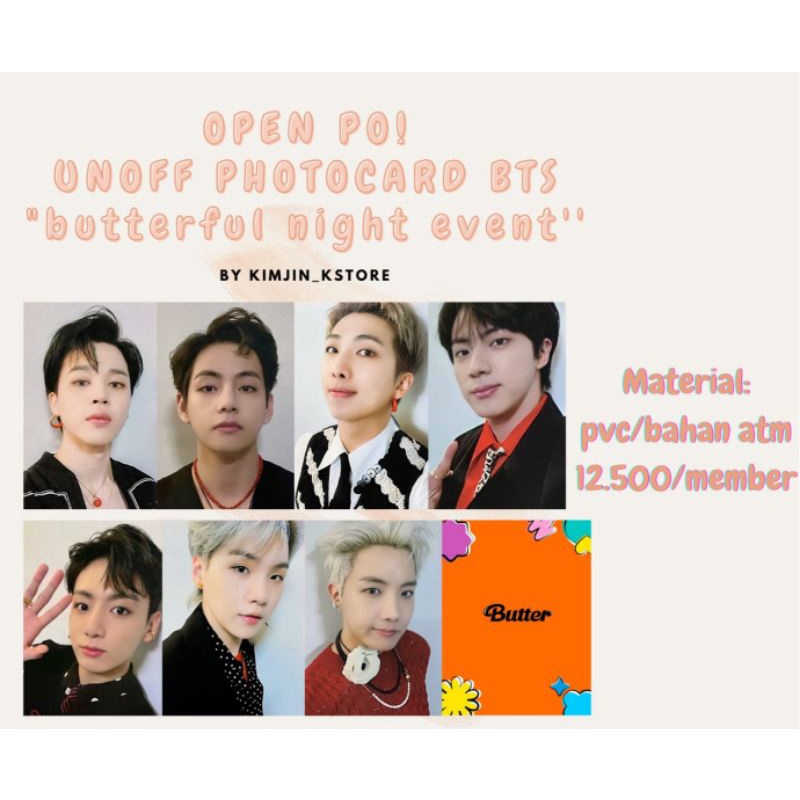 PHOTOCARD UNOFFICIAL PVC BTS BUTTERFUL NIGHT EVENT