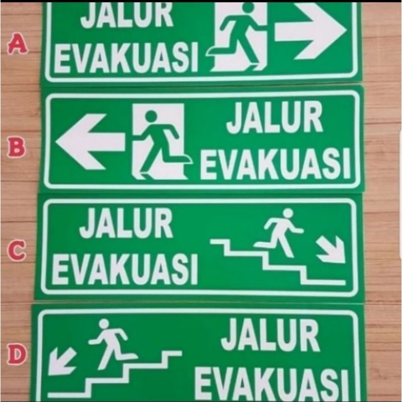 

stiker vinyl 10x30cm JALUR EVALUASI sign rambu k3
