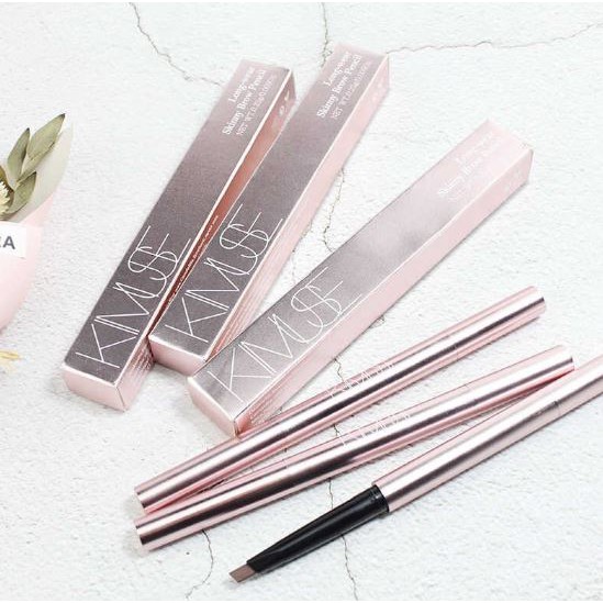 (READY &amp; ORI) Kimuse Long-Wear Skinny Brow Pencil With Brush Pensil Alis 605