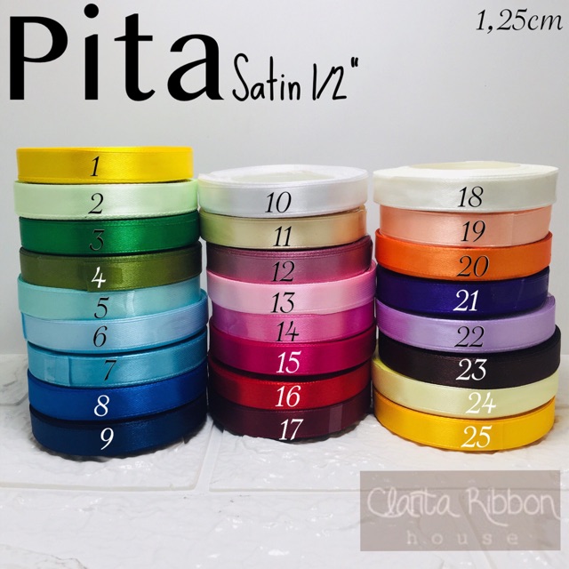 Pita satin 1/2&quot; atau 1,25cm Pita Craft Pita Bouquet Pita Hampers