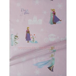 TERMURAH WALLPAPER DINDING STICKER 10M FROZEN  PINK 