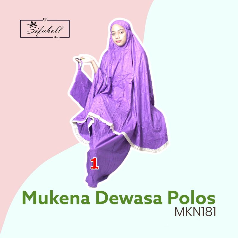 Mukena Dewasa Jumbo Polos List Renda MKN181