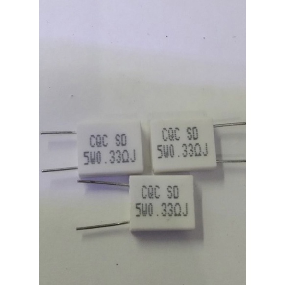 RESISTOR KAPUR 5 WATT GEPENG R kapur gepeng 5watt 0.33