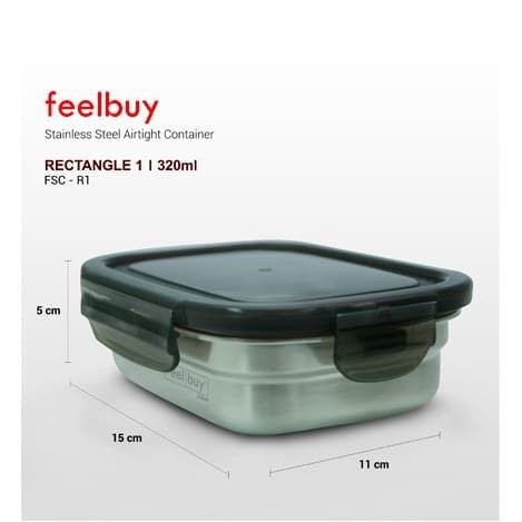 Stainless Steel Food Container Rectangular 320Ml FSC-R1 Lock &amp; Lock