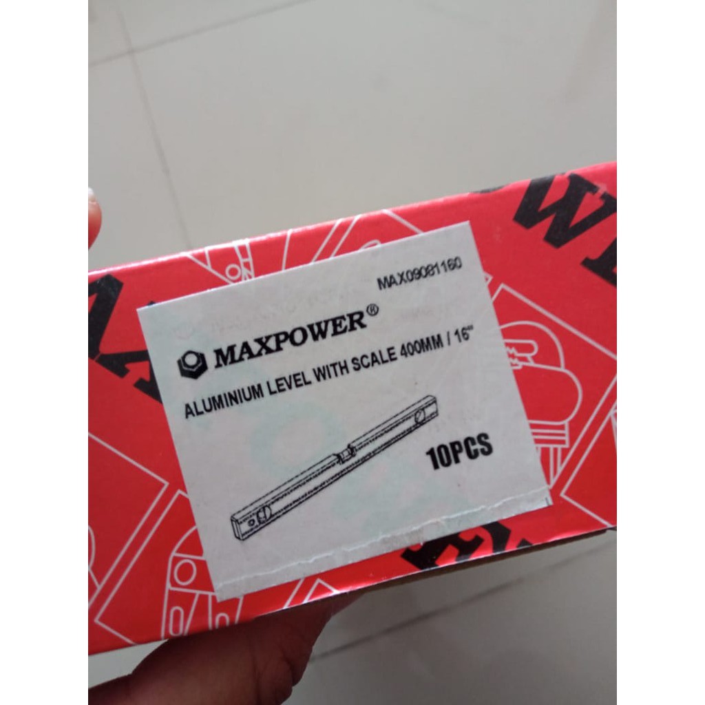 

MAXPOWER ALUMINUM LEVEL WITH SCALE 400mm / 16" - PENGGARIS MAGNETIS