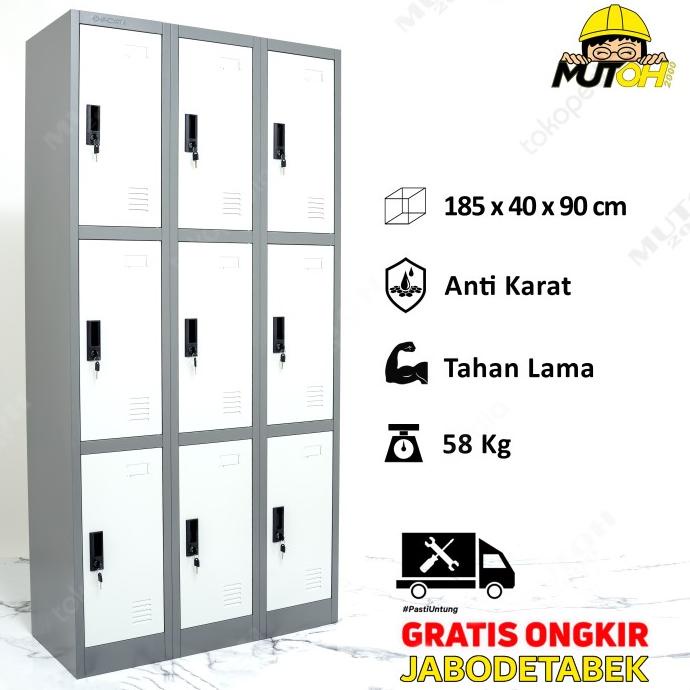 

TREND LOKER BESI LOCKER BESI 9 PINTU (DOOR STEEL LOCKER) IMPORTA LC-9PBT TERBAIK