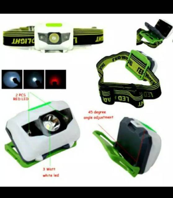 Senter kepala / Headlamp LED Mitsuyama MS-334 Camping / Outdoor