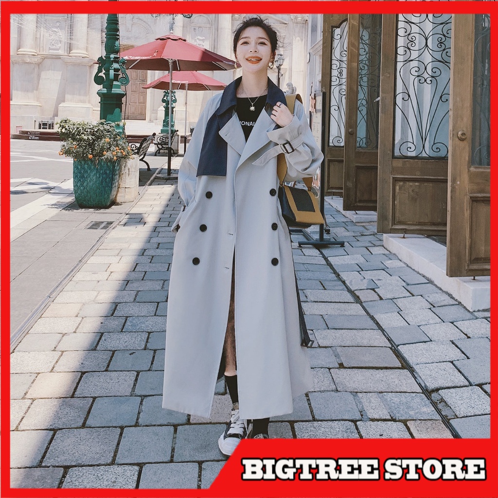 Coat Wanita Musim Dingin Import Spring Autumn Windbreaker for  Long Trench  Lady Duster jacket Doubl