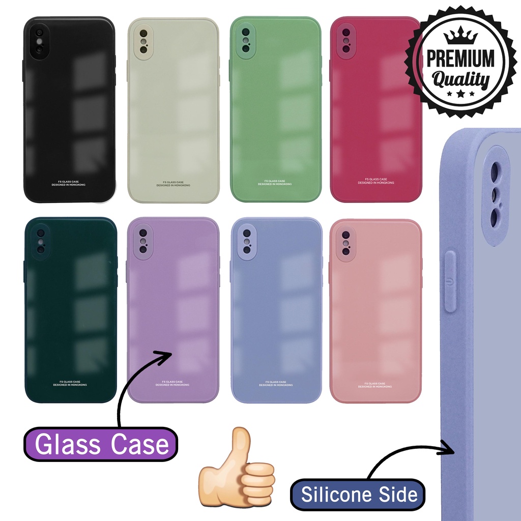 Roxyroxy - Case Macaron Glass for Oppo A32 A33 2020 A53 2020 A7 2018 A12 A5S A11K A9 2020 A5 2020 A15 A16 SoftCase Lembut - Protection Camera - Pelindung Hp