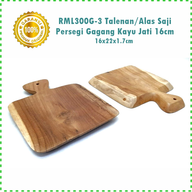 RML300G-3 Talenan/Alas Sajian Persegi Gagang 16cm