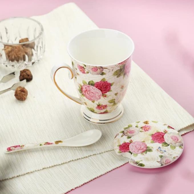 gelas shaby chic + sendok capodimonte