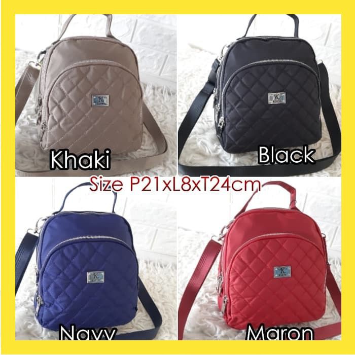 TAS WANITA IMPORT TERBARU KLUM 3IN1 BORDIR SELEMPANG JINJING RANSEL SERBAGUNA CANTIK FS101