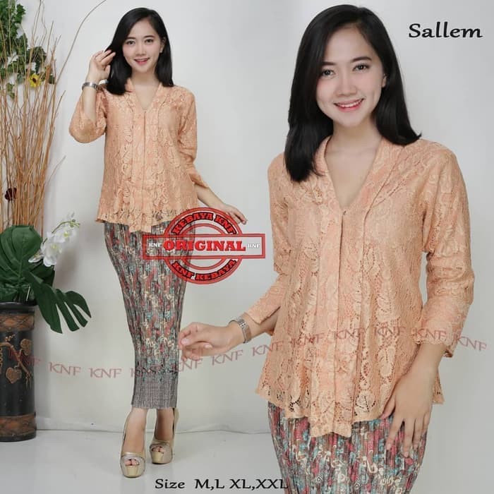 busana kebaya brokat floy batik instan