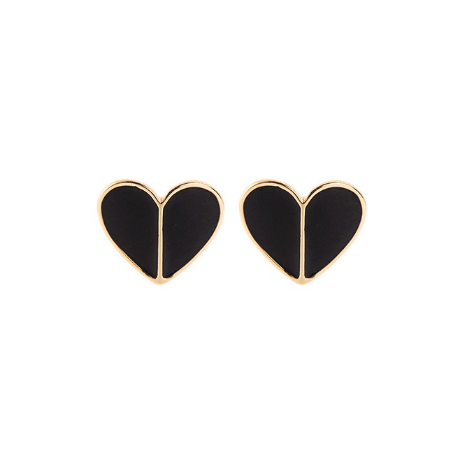 LRC Anting Tusuk Fashion Drop Oil Love Heart-shaped Earrings F5783X