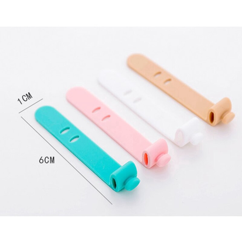 4pcs/Set Silicone Cute Cable Earphone Wire Cord Organizer