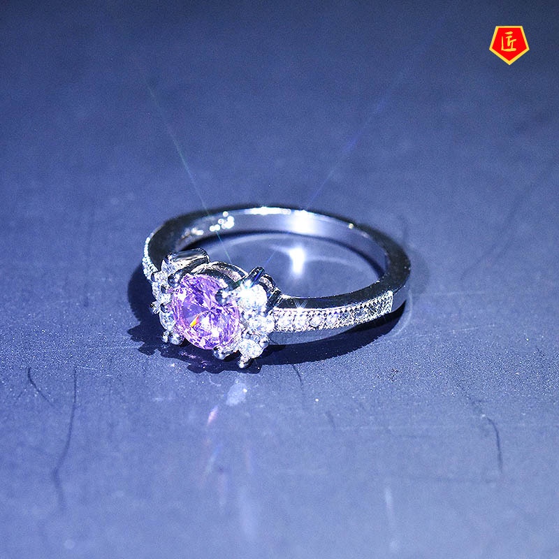 [Ready Stock]Women's Simple Personality Colored Gemstone Ring