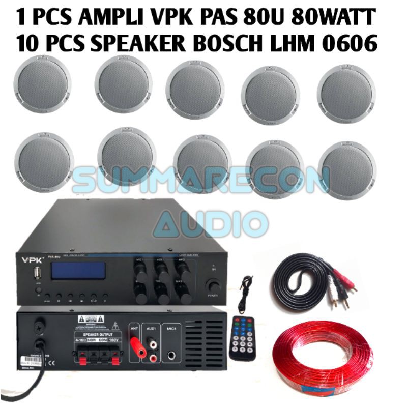 Paket Sound Amplifier VPK N Speaker Bosch Original 10 Speaker