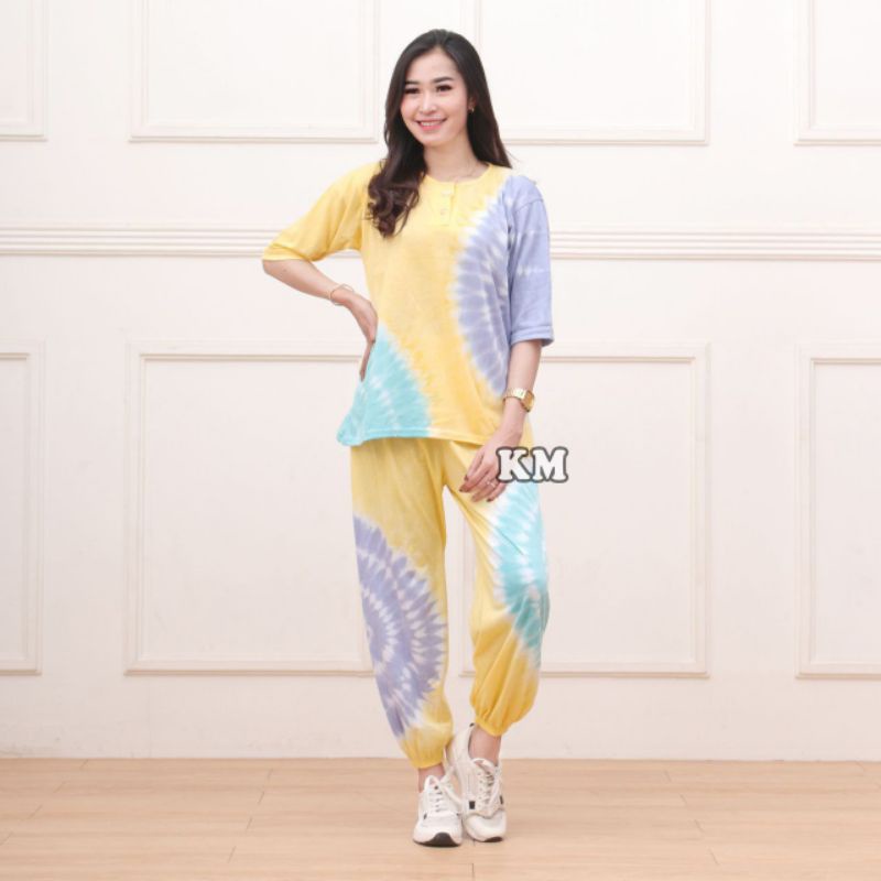 Daster setelan cp | SIZUKA | motif abstrak baju tidur wanita daster batik bahan adem murah