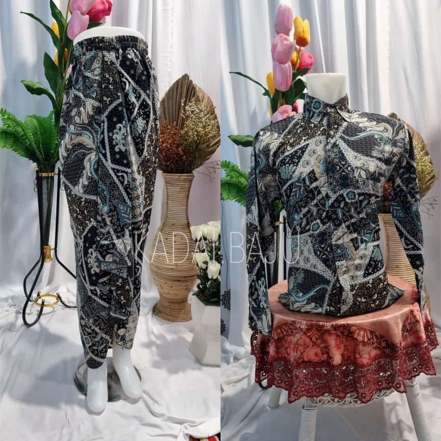 Kadai.baju / Batik couple kemeja panjang / Rok lilit / couple wisuda dan pernikahan / Kebaya couple