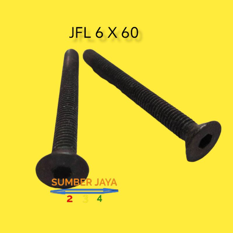 BAUT JFL M6 6 X 60 HITAM TERMURAH