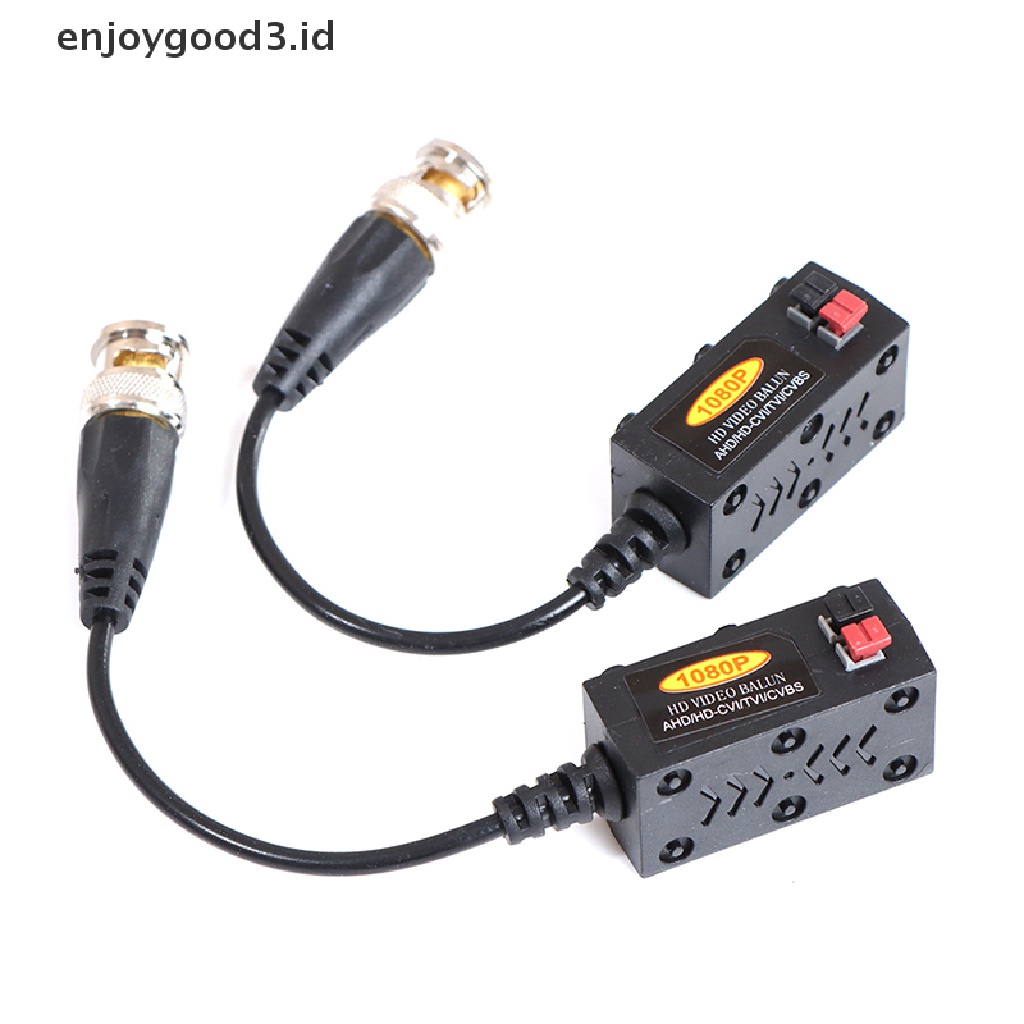 (Id) 2pcs Transmitter Cctv Pasif Video Balun 1080p Ahd / Cvi / Tvi / Cvbs