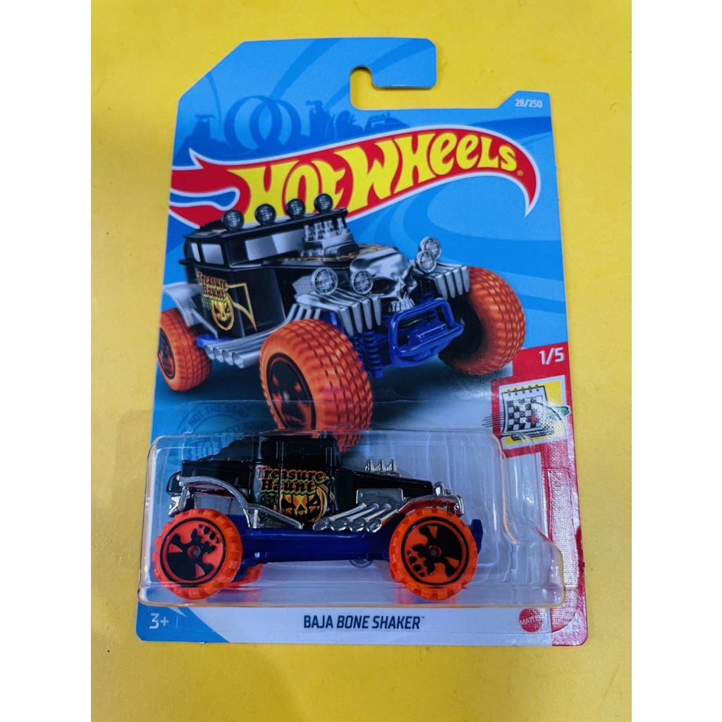 HOTWHEELS HOT WHEELS BAJA BONE SHAKER HITAM TREASURE HUNT LOT A 2021 DIECAST MINIATUR MOBIL TRUCK