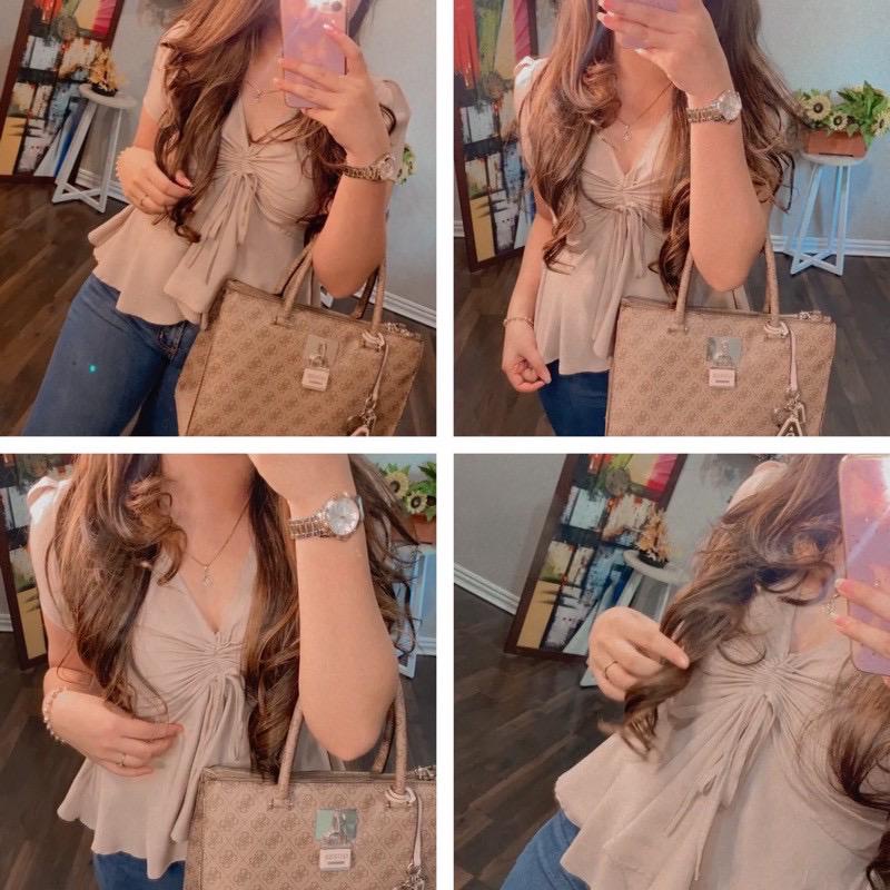 BEFAST - ZFS OOTD Wanita ELVA / ANASTA LUNA RAYON DIAMOND TOP / Blouse Serut Dada Model Style Korean Terbaru Kekinian / Blouse Wanita Kekinian / Blouse Terlaris / Blouse Casual Wanita / Blouse Dada Serut Lengan Pendek