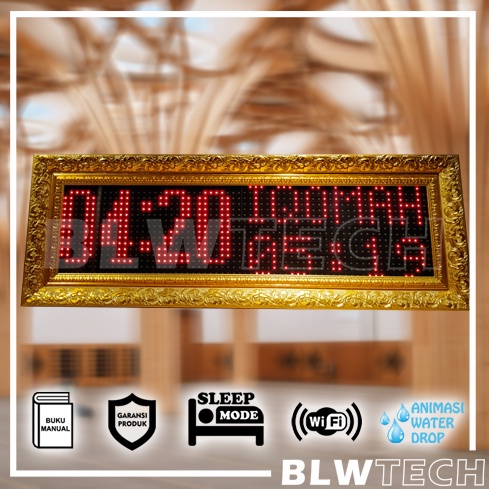 Jam Digital Masjid Jadwal Sholat Digital Iqomah 79x31 dengan auto tartil murottal setting android