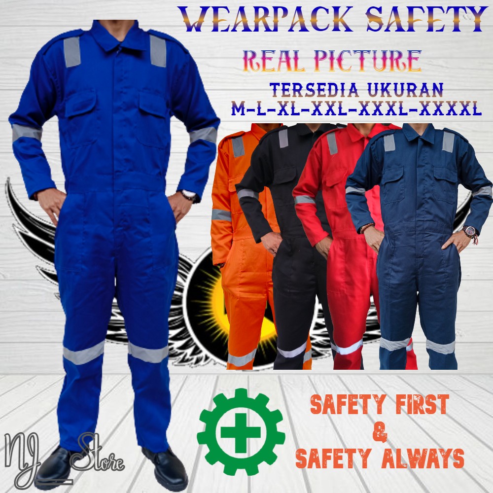 TERBARU M-4XL Wearpack Safety / Wearpack Langsungan / Wearpack Kerja - Seragam Proyek - Bengkel - Sekolah Coverall-Overall Scotlight TERJANGKAU