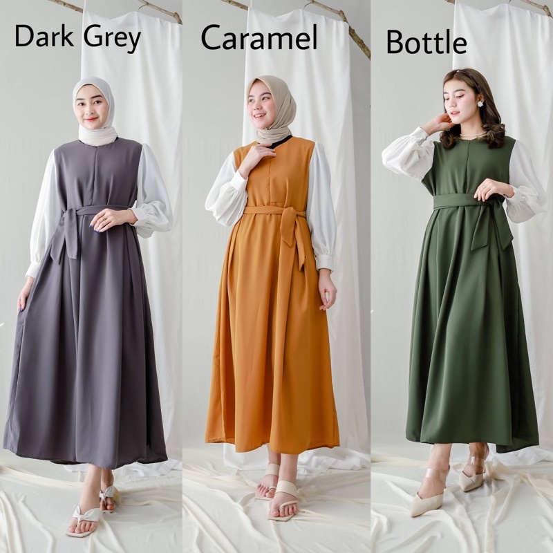 SAILOR MAXI DRESS (Ld 104 Pjg 129) - Gamis Polos Corina Sweding