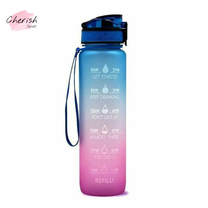 Botol Motivasi Rainbow Botol Minum 1L