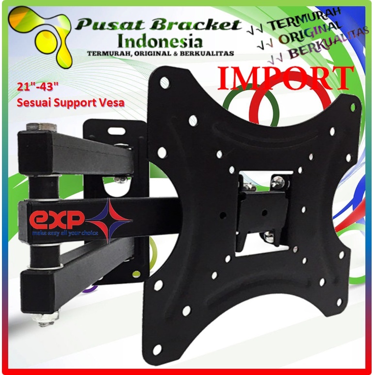 Bracket TV CHANGHONG 14 s/d 43 inch 6 ARAH FULL BESI SUPER KOKOH GARANSI 100% ORI