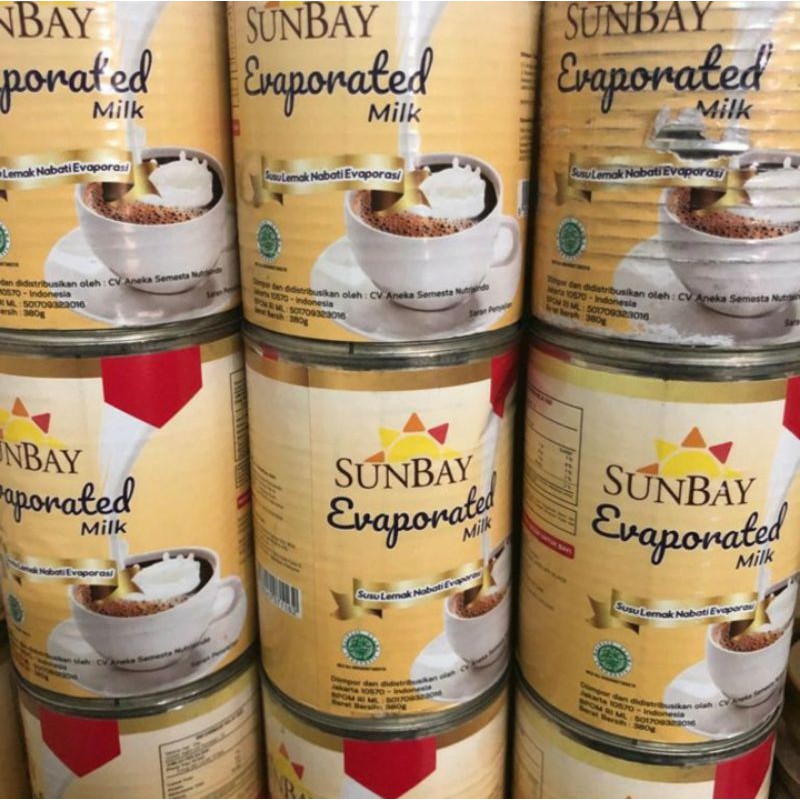 Susu Evaporasi / Evaporated Milk Sunbay 380gr Kaleng HALAL Susu Thai Tea Roti Kue