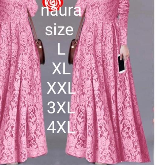 ☏ Maxi leza / Ada size super jumbo (Size L,XL,XXL,3XL,4XL)Baju gamis brokat Tulang Gliter Import / b