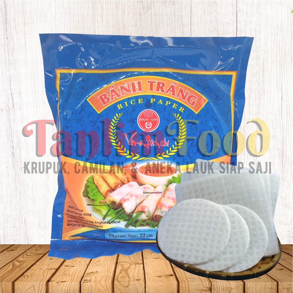 Bánh tráng Rice Papper / Kulit Lumpia Kertas Putih ukuran 22cm - 400gr