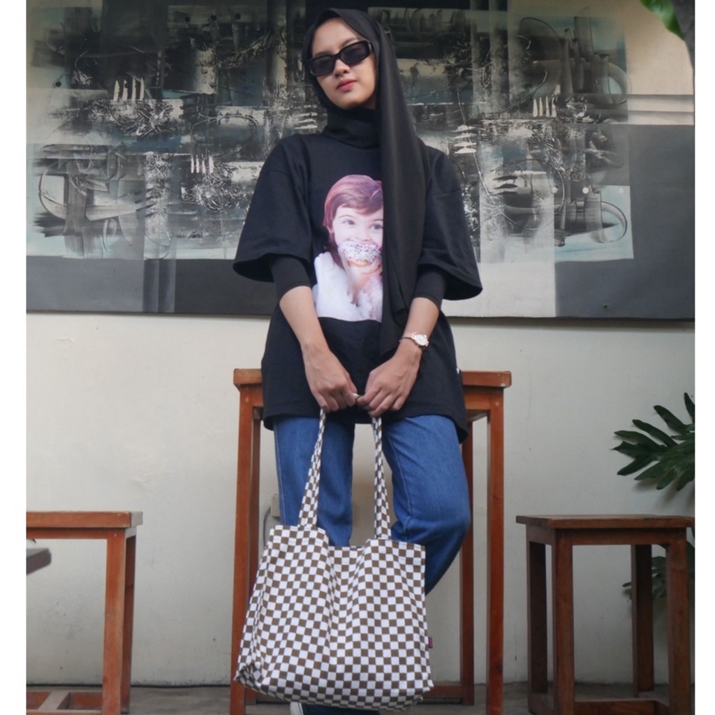 Totebag Wanita Kanvas Aesthetic Tas Tote Bag Sekolah Kuliah Kpop Terbaru