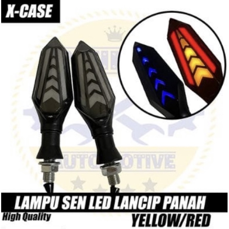 Lampu Sein Running LED Panah 2 Sisi Sein Running CBR CB KLX TIGER VIXION Universal Sen Tempel