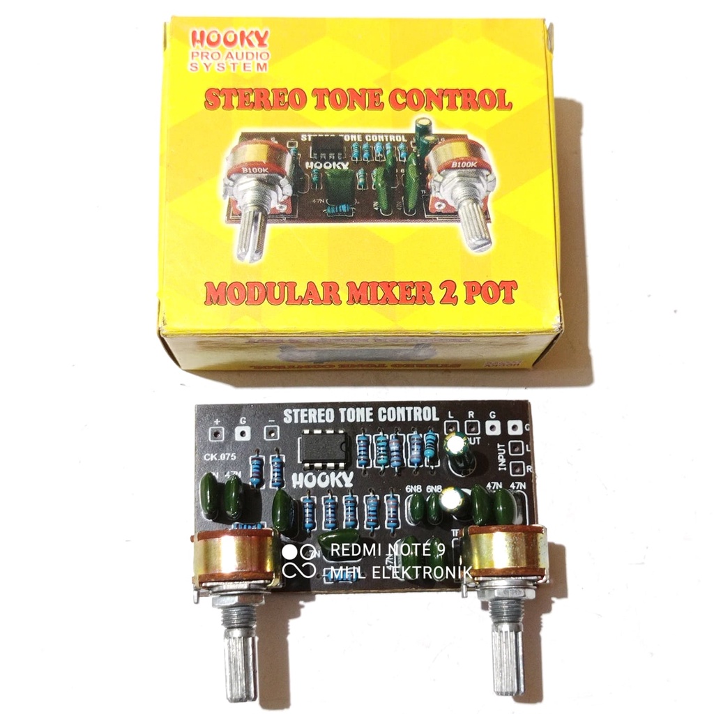Stereo Tone Control Master Control Bass Treble Modular Mixer 2 Pot 196B By HOOKY Pro Audio System