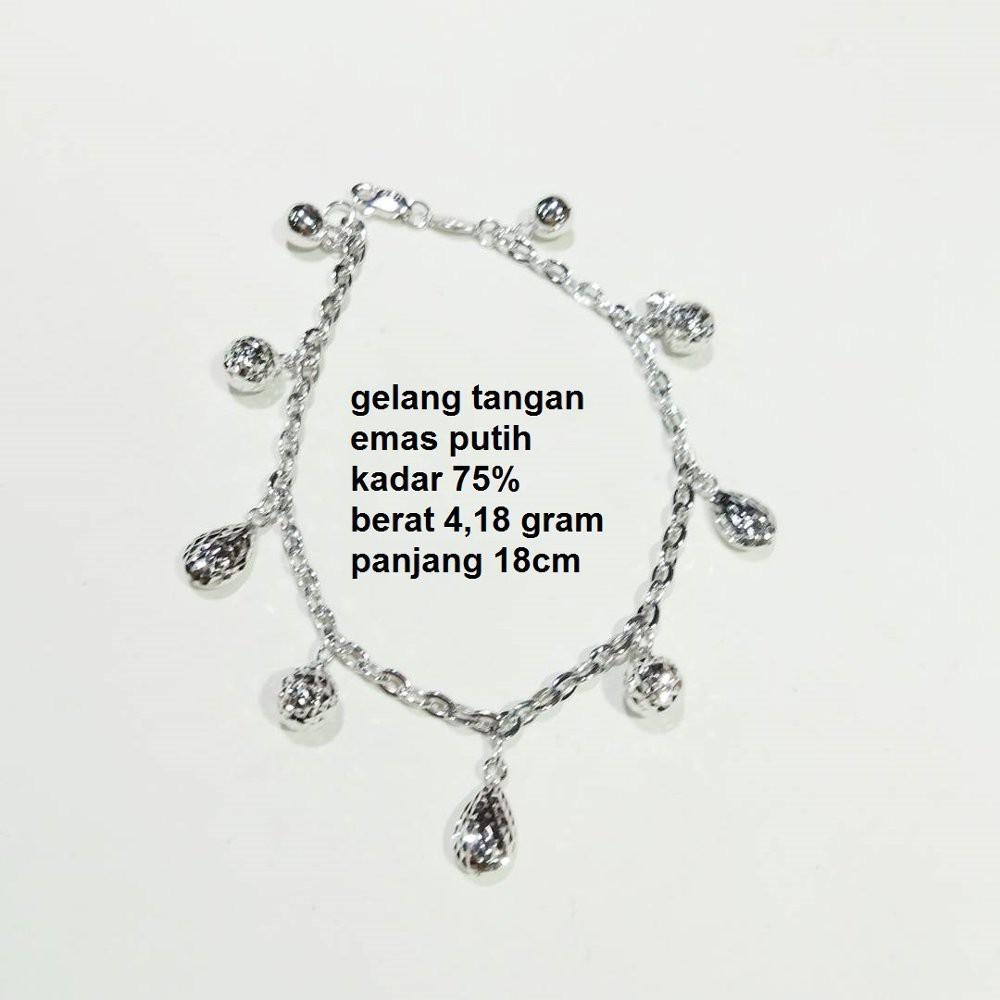 Jual Gelang Tangan Emas Putih Kadar 75 Persen Tgw Berkualitas Shopee Indonesia