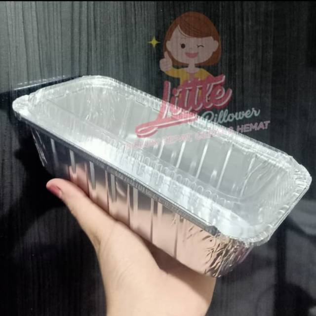 (BX1850+TUTUP) Wadah aluminium foil/Tray nasi panggang 1000ml + TUTUP/Tray aluminium