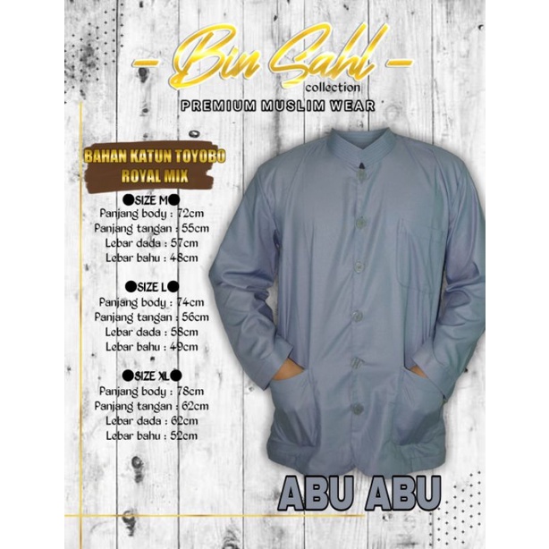BAJU KOKO/MUSLIM BIN SAHL KATUN TOYOBO IMPORT BERKUALITAS