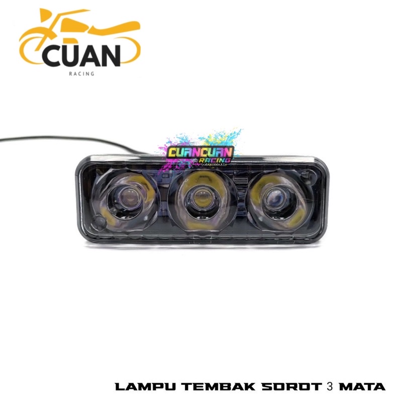 Lampu Tembak LED E03 Sorot Cree 3 Mata 9 Watt Motor Mobil E03R Kabut Worklight foglamp foglight