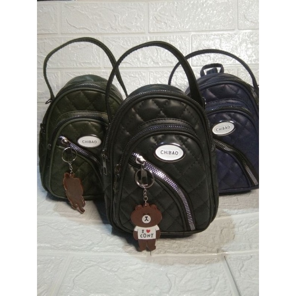 Tas chibao 3 ruang / tas ransel mini / tas 3in1