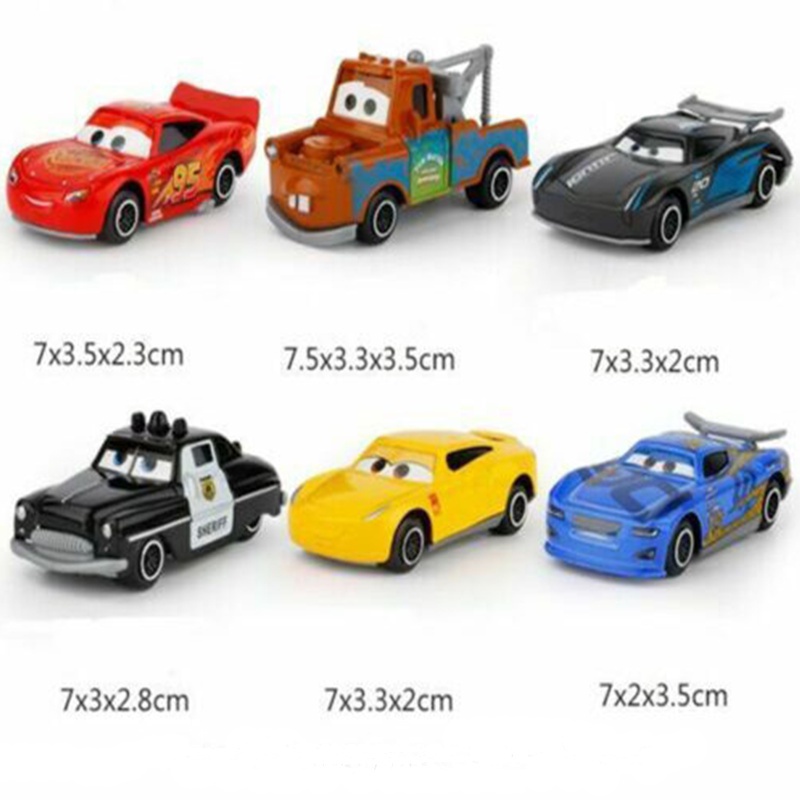 6PCS/Set Disney Pixar Cars Toys Lightning Mcqeen Racer Model Cars Toy Set Collectibles Gift For Kid