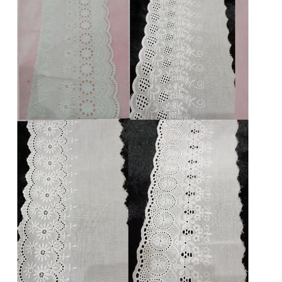 Penjualan Pilihan renda katun bordir lebar 12-15cm